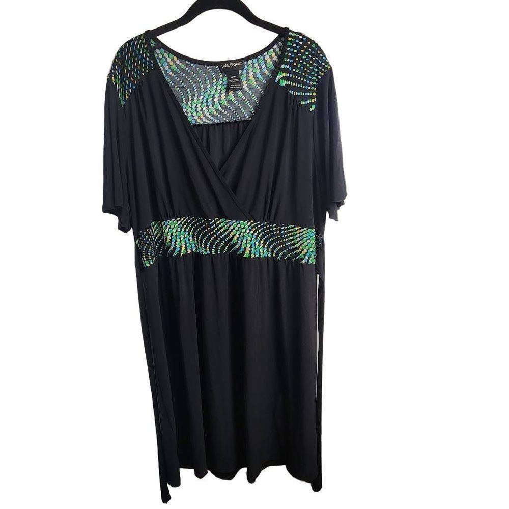 Lane Bryant Short Sleeve Surplice Neck Size 18/20 Tie Back Midi Dress